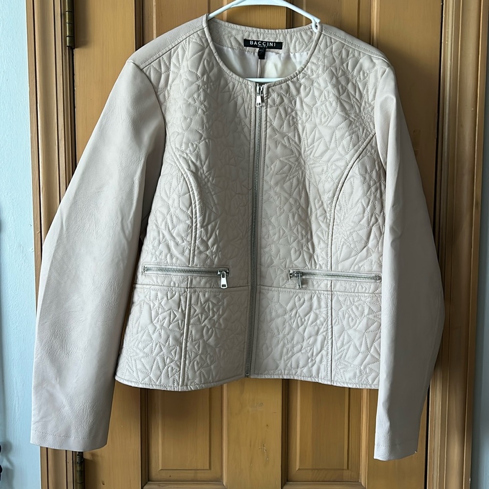 Baccini Mushroom Faux Leather Jacket